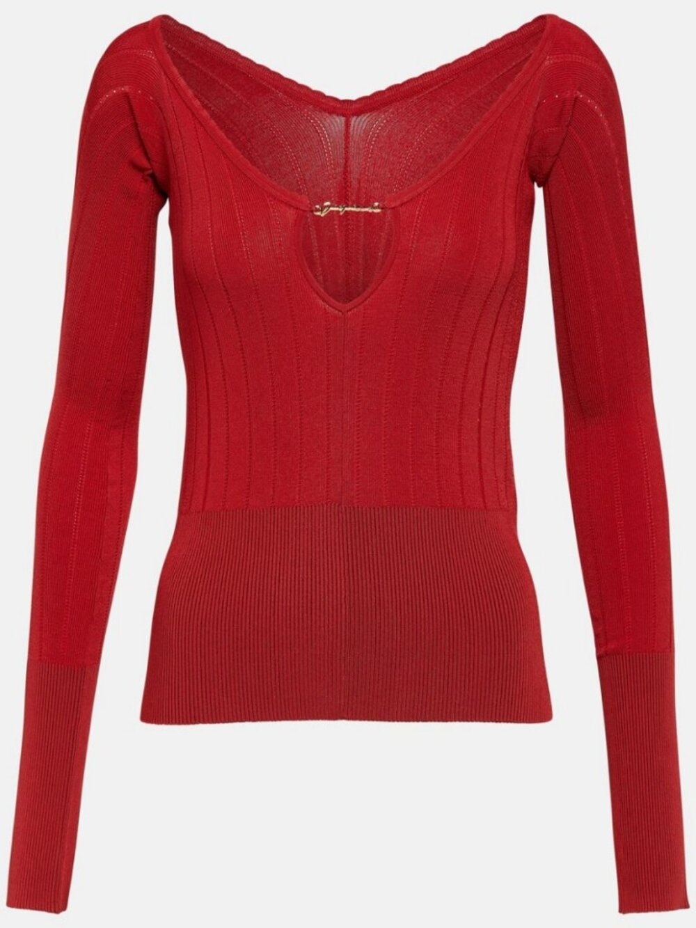 Jacquemus Red Les Sculptures le Haut Pralu Sweater